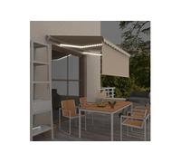 vidaXL Auvent Manuel Rétractable avec Store et LED Banne Pliable Jardin Balcon Terrasse Extérieur Protection contre Rayons UV 3x2,5 m Crème Crème G