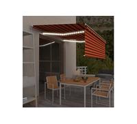 Vidaxl Auvent Manuel Rã©Tractable Avec Store 4x3 M Orange Et Marron