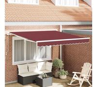 Auvent manuel rétractable bordeaux 300x250 cm auvent auvent de porte vidaXL