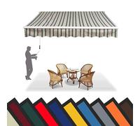 Auvent manuel rétractable de rechange en polyester imperméable pour porte de terrasse, protection UV, solution d'ombrage durable