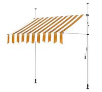 Auvent manuel rétractable en aluminium - 2 x 1,2 m - 2,5 x 1,2 m - 3 x 1,2 m - Auvent d'extérieur enroulable pour terrasse, balcon - Protection solaire