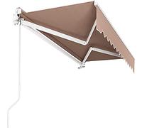 Auvent Manuel Rétractable pour Bras Articulés, 300 x 250 cm, Store Articulé, avec Support Mural, Manivelle, Imperméable, AluminiumPolyester, pour Extérieur, Terrasse, Balcon, Beige
