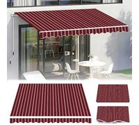 Auvent manuel rétractable pour camping-car, couverture de fenêtre et de porte en polyester durable, taille 1,5-4 m (rouge vin, 7 x 3 m), protection UV, installation facile, imperméable
