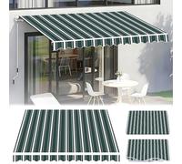 Auvent manuel rétractable pour camping-car, en polyester durable, idéal pour fenêtres et portes, vert foncé, réglable de 1,5 m à 4 m, solution d'ombrage extérieure