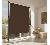 Auvent manuel rétractable - Store enrouleur d'extérieur avec manivelle, pare-soleil vertical réglable en hauteur pour jardin, terrasse et arrière-cour (marron, 150 cm)