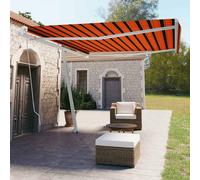 Auvent Manuel Rétractable sur Pied 400x350 cm Bleu Blanc Store Balcon vidaXL