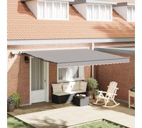 Auvent Manuel Rétractable Vidaxl Avec Led Gris Clair 400x350 Cm, Tissu De Remplacement Pour Auvent Vidaxl Pour Cadre De 4x3,5 M Gris Clair
