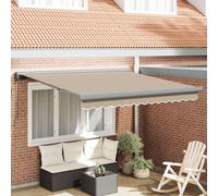 vidaXL Auvent Rétractable Beige 300 x 250 cm Tissu et Métal, Auvent de Jardin Moderne, Couverture rectangulaire rétractable, Ombre Durable, Style extérieur pour terrasse et Patio