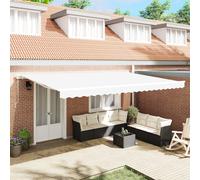Auvent Manuel Rétractable Vidaxl Blanc 500x300 Cm, Tissu De Remplacement Pour Auvent Vidaxl Pour Cadre 5x3 M Blanc
