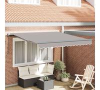 Auvent Manuel Rétractable Vidaxl Gris Clair 300x250 Cm, Tissu De Remplacement Pour Auvent Vidaxl 3x2.5 M Gris Clair