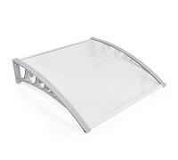 Auvent Marquise Auvent de Porte pour Porte Terrasse Toit Abri Protection Contre La Pluie et UV, Matériau: Panneau PC Creux de 5 mm, Plastique PP et Support en Alu (60,5x100cm)