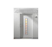 Auvent - Marquise de porte d'entrée Justine - Coloris stucture - Blanc, Longueur totale - 155 cm, Profondeur totale - 90 cm