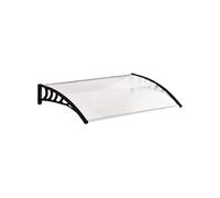 Outsunny – Auvent de porte Marquise voûtée 122 x 89 cm Polycarbonate Profil aluminium Blanc