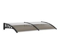 Outsunny Auvent de Porte d'entrée, Toit Marquise de Porte Exterieur en Polycarbonate et Profil Aluminium, Protection Contre la Pluie et UV pour terrasse, Balcon, 200x96 cm, Marron