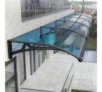 Auvent Marquise D'entrée, Auvent de Porte D'entrée, Contre Pluie Neige UV, Résistante Supports Noirs Transparent 60 80 100 150 180 cm(120x450cm)