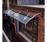 Auvent Marquise d'Entrée,Marquise de Porte d’Entrée en Polycarbonate Transparent,Auvent de Véranda en Polycarbonate et Cadre en Aluminium,Protection Contre la Neige (100x320cm)