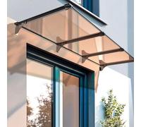 Auvent moderne en aluminium pour porte d'entrée, insonorisation, résistant aux UV, abri de pluie extérieur, 99,1 x 480,1 cm, design élégant et résistant aux intempéries pour et portes