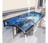 Auvent moderne en polycarbonate pour porte et fenêtre avec support incurvé, protection contre les UV, la pluie et la neige, installation facile, cadre en alliage d'aluminium