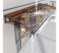 Auvent moderne en polycarbonate pour porte et fenêtre avec support incurvé, protection contre les UV, la pluie et la neige, installation facile, cadre en alliage d'aluminium