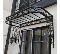 Auvent modulaire gris en polycarbonate pour une utilisation en extérieur - Aluminium et polycarbonate pour balcon, fenêtres et portes (noir-B 60 x 90 cm)