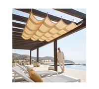 Auvent ondulé en Forme de U, Store Enrouleur Coulissant, Voile d'ombrage extérieur rétractable,résistant aux UV,Remplacement de la Couverture de Toit de pergola en PEHD(W2.5*L8m/W8.20*L26.25ft)