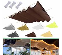 Auvent ondulé rétractable, réglable, imperméable, résistant aux UV, pour terrasse et jardin, 400 x 600 cm, protection solaire, rouge rouille, pergola d'extérieur