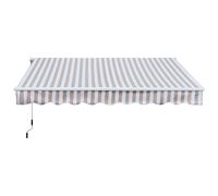 Auvent Outsunny avec manivelle, auvent à bras articulé, protection solaire, montage mural, balcon, aluminium, 3 x 2,5 m