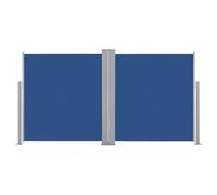 Auvent paravent store brise-vue latéral rétractable de patio jardin terrasse balcon protection visuelle écran 140 x 600 cm bleu 02_0007135