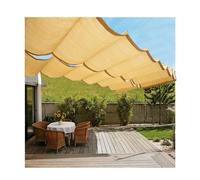 Auvent Pare-Soleil rétractable Personnalisable en Forme de U, bâche en Maille ondulée HDPE Respirante, Bloque 90% des UV, for pergola, Patio, Jardin, terrasse(W2.5*L8m/W8.20*L26.25ft)