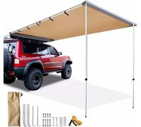 Auvent Pare-Vent imperméable, Store latéral rétractable, Hauteur réglable, abri de Voiture Pliable, Cadre en Alliage d'aluminium amélioré, for Caravane, fourgonnette, Camping-Car(200x200cm/6.6x6.6ft)