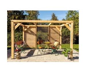 Auvent pergola Veneto Habrita en bois l.3,6 x P.3,4 x H.2,17 m
