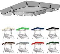 Auvent pivotant étanche 3 places, toit de remplacement for revêtement de jardin, revêtement PU Anti-UV et Anti-eau(Grey,190*132*15cm)