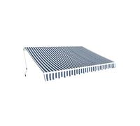 vidaXL Auvent pliable manuel 350 cm Bleu/blanc