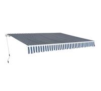 Luifel handmatig uittrekbaar 400 cm blauw/wit275570