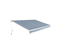 Auvent pliable manuel 450 cm Bleu/blanc