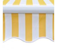 Auvent Pliable Motorisé 600 cm Jaune Blanc Télécommande | Supports muraux inclus, aluminium renforcé métal, polyester polyuréthane, réglable, télécommande, terrasse jardin