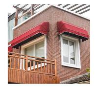 Auvent pliable pour porte/fenêtre - Protection UV - Avec cadre galvanisé - Tissu en polyester - Pliage manuel - Résistant aux intempéries - Pour cour, balcon, terrasse (Roso 135 x 80 x 80 cm)