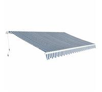 Auvent pliable - vidaXL - 500 cm - Bleu/blanc - Aluminium - Manuel
