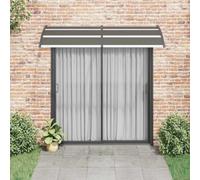 Auvent porte 240 x 100 cm, polycarbonate 5 mm | Support noir, feuille marron transparent, ABS et aluminium, kit de montage inclus