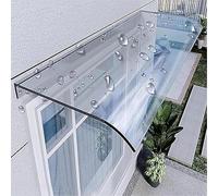 Auvent Porte D'entree 50 x 100 cm Marquise de Porte Exterieur en Polycarbonate Moderne,Marquise de Porte Exterieur Transparent Porte Toit Abri Protection Contre La Pluie et UV