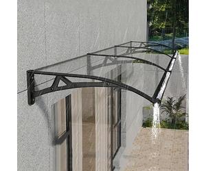 Auvent Porte D'Entree de 80 100 120 200 240 cm Protection Solaire, Marquise de Porte Et Fenêtres Polycarbonate Protection Pluie Et UV pour Terrasse Jardin(120 * 500cm)