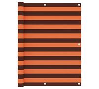 Auvent Porte d'entree,Écran de Balcon Orange et Marron 120x600 cm Tissu Oxford,Paravent Exterieur pour Terrasses, Balcons et Jardins