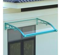 Auvent Porte D'entrée en Polycarbonate, Marquise De Jardin Exterieur, avec Support en Aluminium Et Caniveaux De Drainage, UV Protection, Pluie Et Neige(Clear,120 * 260cm/48 * 102in)