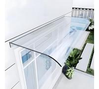 Auvent Porte D'entree, Marquise de Porte Exterieur, Plaque Polycarbonate Moderne, Protection Contre Pluie et UV, Avant Porche Ombre Extérieure Toit Terrasse (40x240cm/15.7x94.4in)