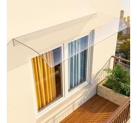 Auvent Porte d'Entrée, Marquise de Porte Exterieur, Plaque Polycarbonate Transparent, Auvent de Patio Véranda, Abri de Jardin, Toit de Terrasse, Visière Fenêtre Protection Pluie, Design Moderne