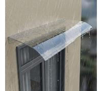 Auvent Porte d'Entrée, Marquise de Porte Exterieur, Toiture Abri de Jardin, Plaque Polycarbonate Transparent Solide, Auvent de Terrasse, Visière Protection Pluie Fenêtre, Abri Garage(35x191cm)