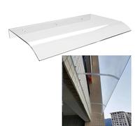 Auvent Porte d'Entree Transparent en Plaque Polycarbonate, Marquise de Porte Exterieur pour Protection Pluie Neige, Auvent de Porte Carport Abri Voiture Store Banne Pergola Exterieur