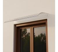 Auvent Porte d'Entrée Transparent, Marquise de Porte Extérieur, Auvent de Porte en Polycarbonate Solide, Marquise Invisible pour Fenêtre, Garage et Abri Vélo, Protection Pluie et UV, Extensible