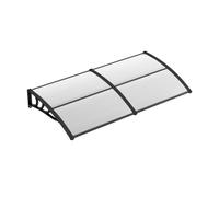 Auvent Porte entrée 199 x 99 x 28 cm Protection Contre Pluie Neige Design courbé Moderne en Polycarbonate Noir 20_0010446