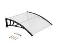 Auvent Porte fenêtre 102 x 99 x 28 cm Protection Contre intempéries et capacité de Charge 20 kg Design Moderne en Polycarbonate Blanc 20_0010449